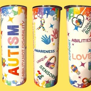 Colorful Autism Awareness Tumbler